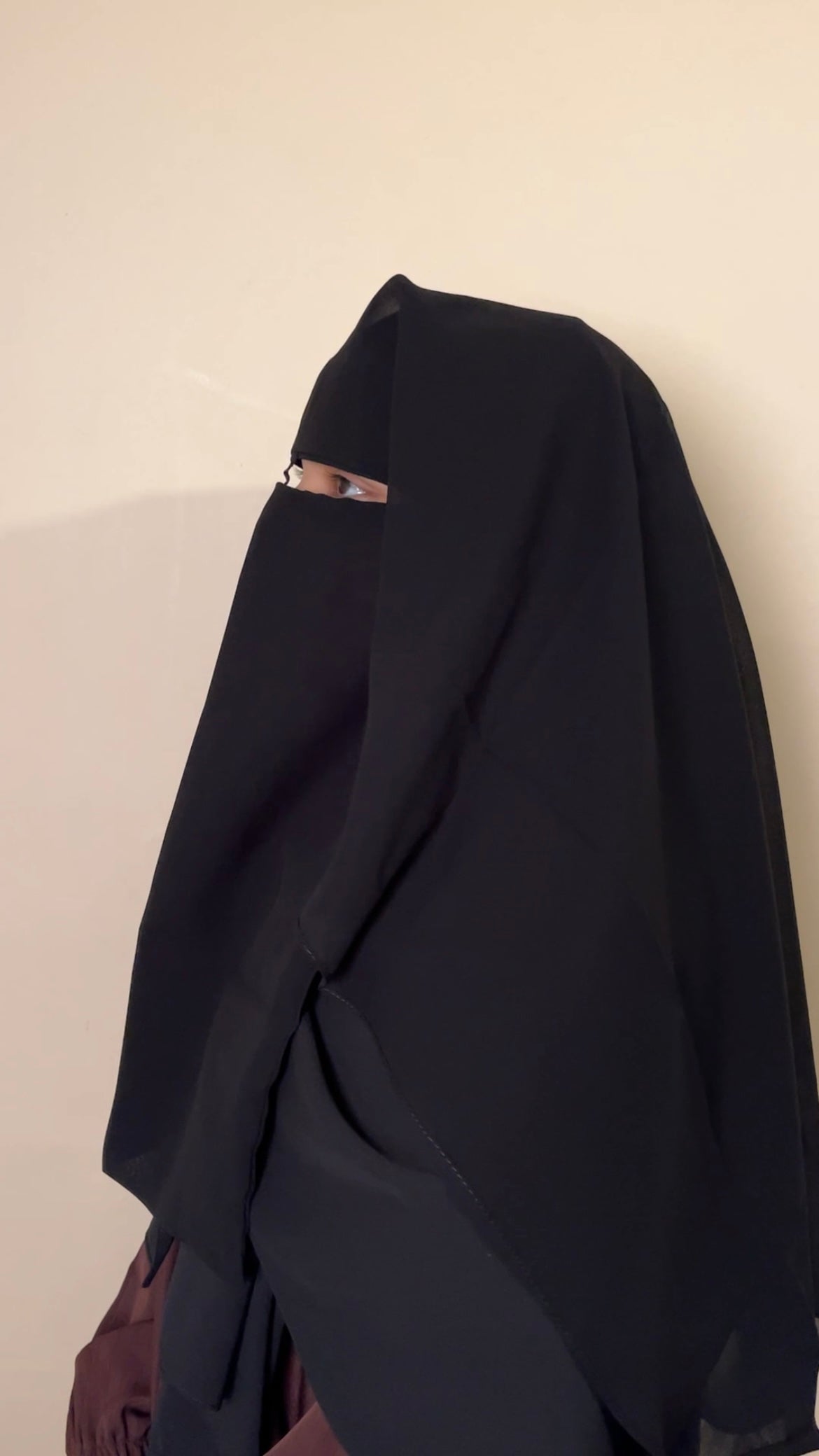 2 Layer Niqab with nosestring | Black - MAYSHA