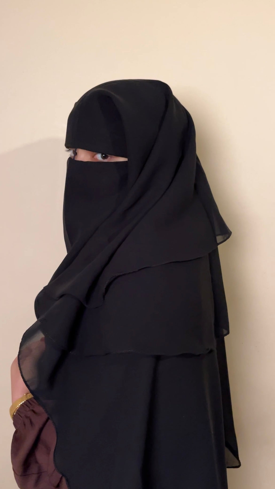 4 Layer Niqab with nosestring | Black - MAYSHA