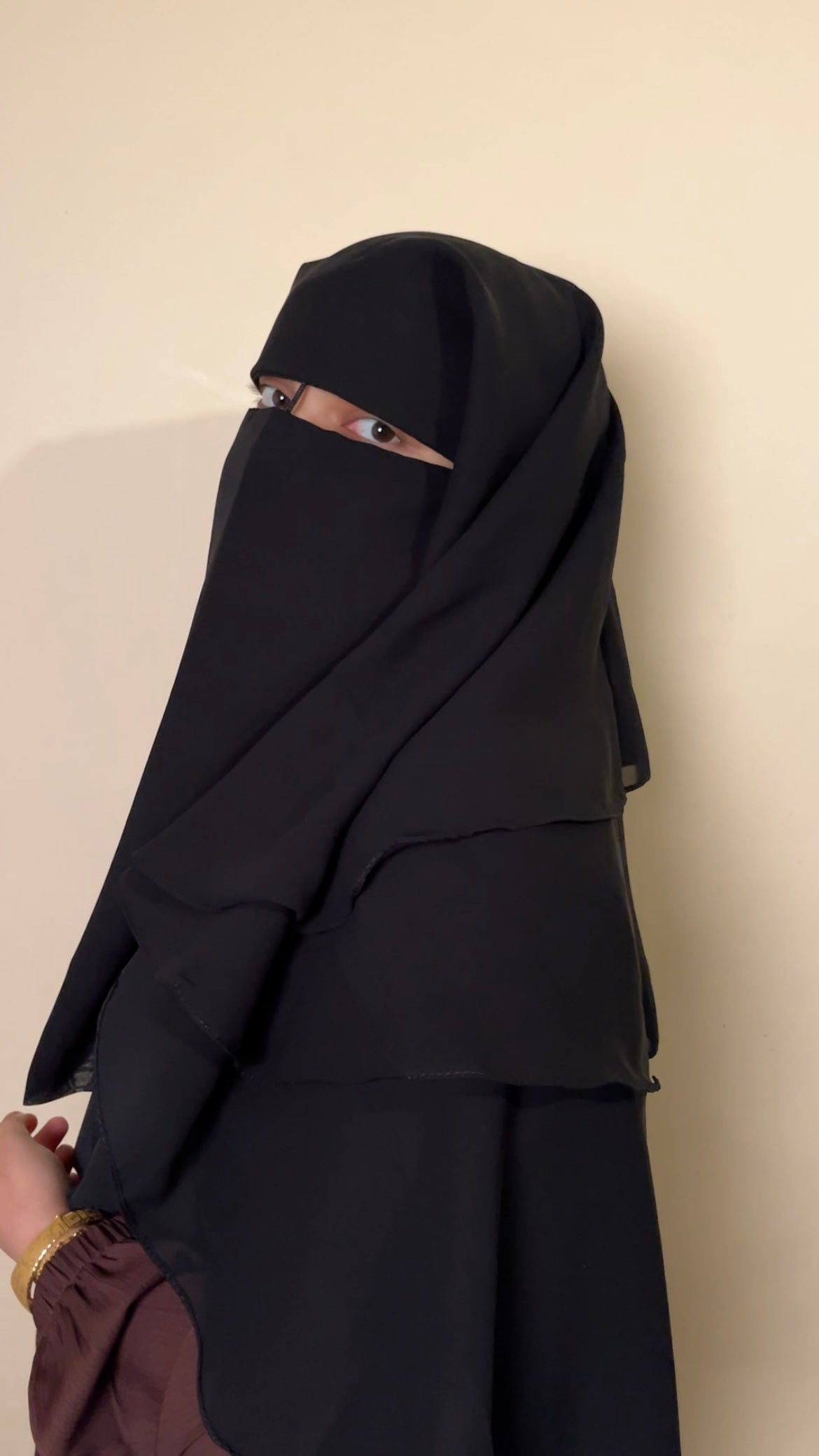 4 Layer Niqab with nosestring | Black - MAYSHA