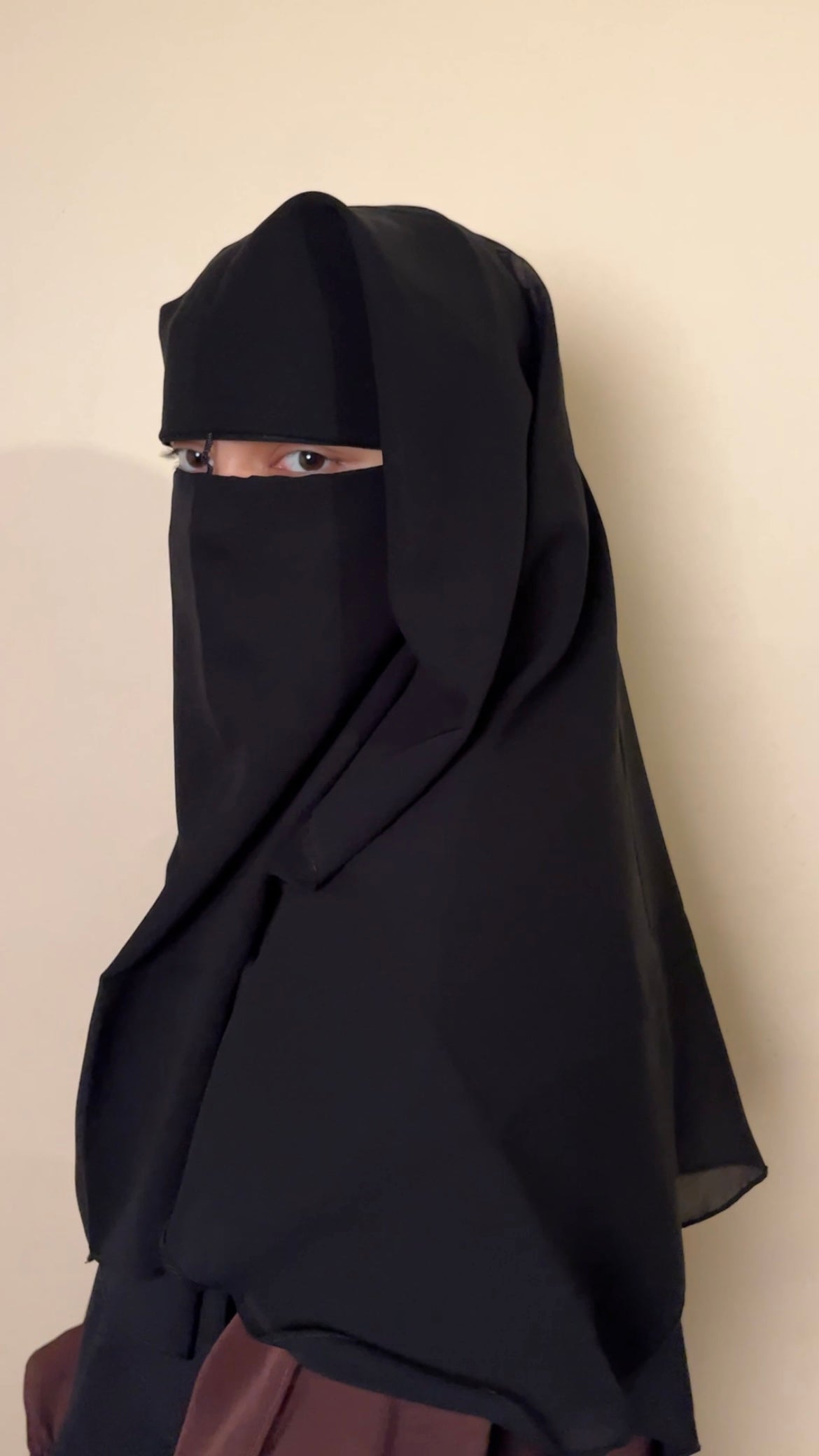 2 Layer Niqab with nosestring | Black - MAYSHA