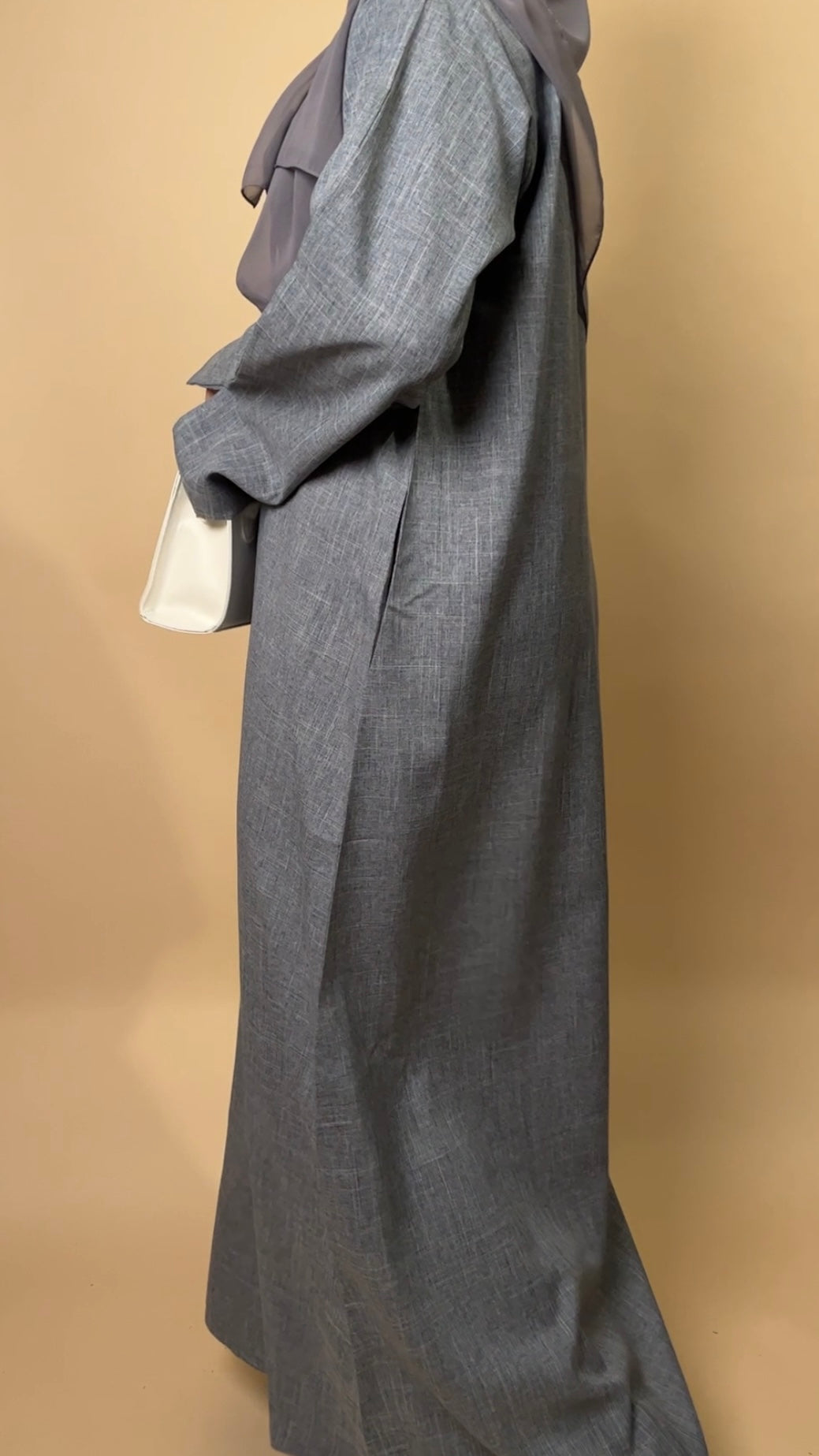 Linen closed abaya with Pocket - MAYSHA Abaya