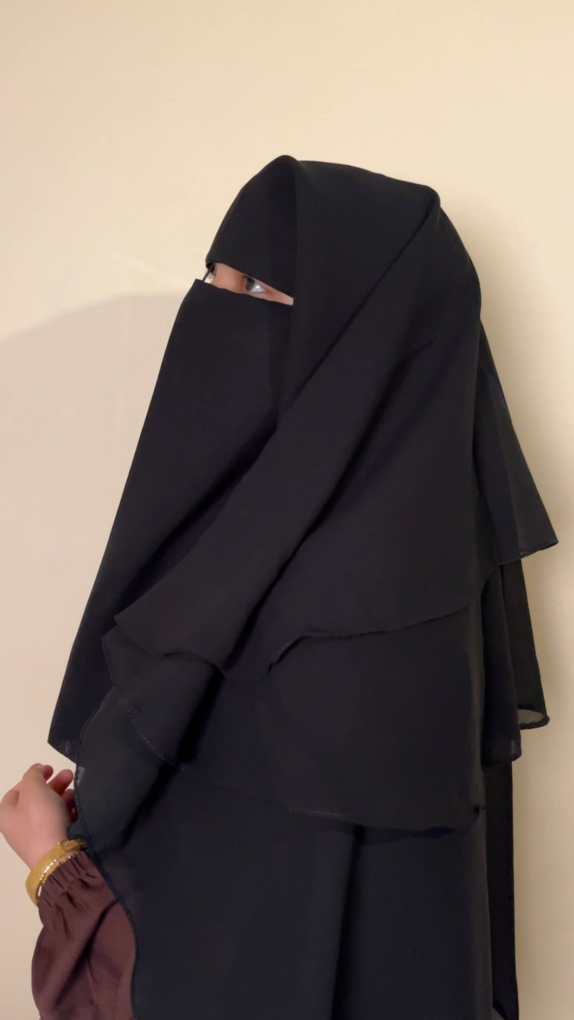 4 Layer Niqab with nosestring | Black - MAYSHA