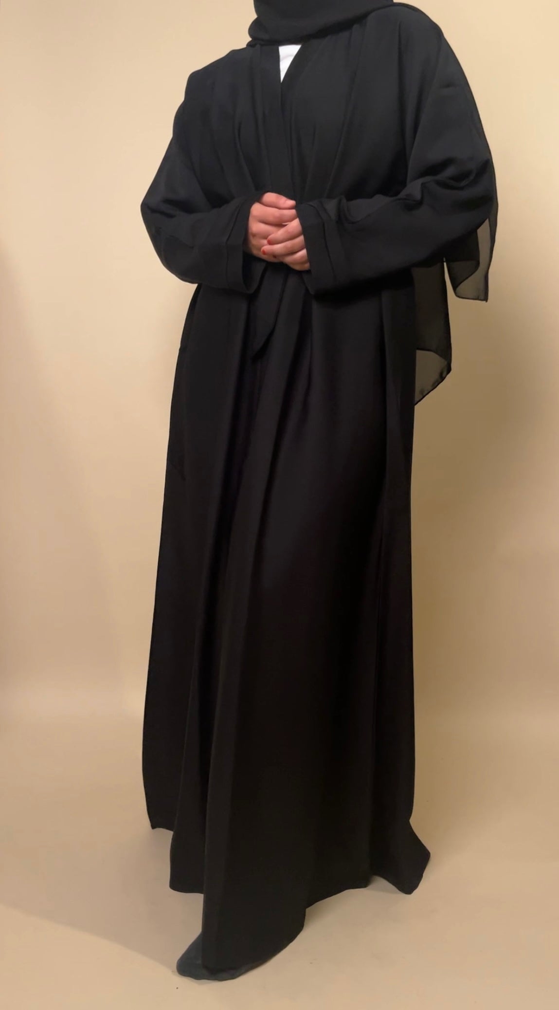 Zoom open abaya | Black - MAYSHA Abaya